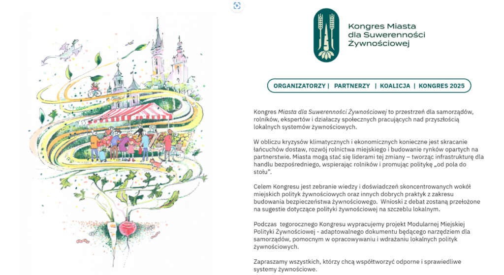 II Kongres Miasta dla Suwerenności Żywnościowej 17-18 czerwca 2026 Kraków 
